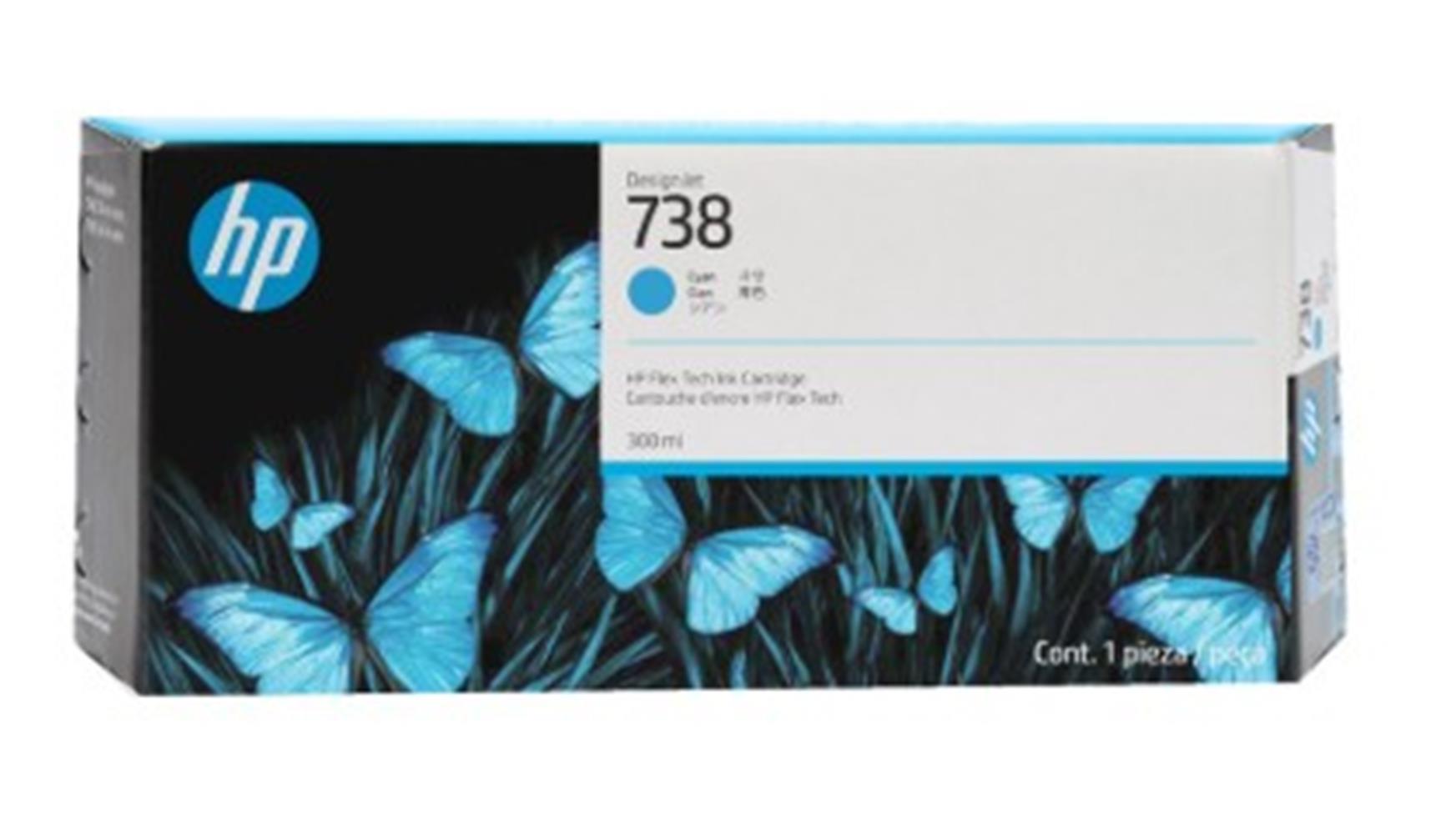 HP 738 Cyan Mavi 300ML Plotter Kartuşu 676M6A