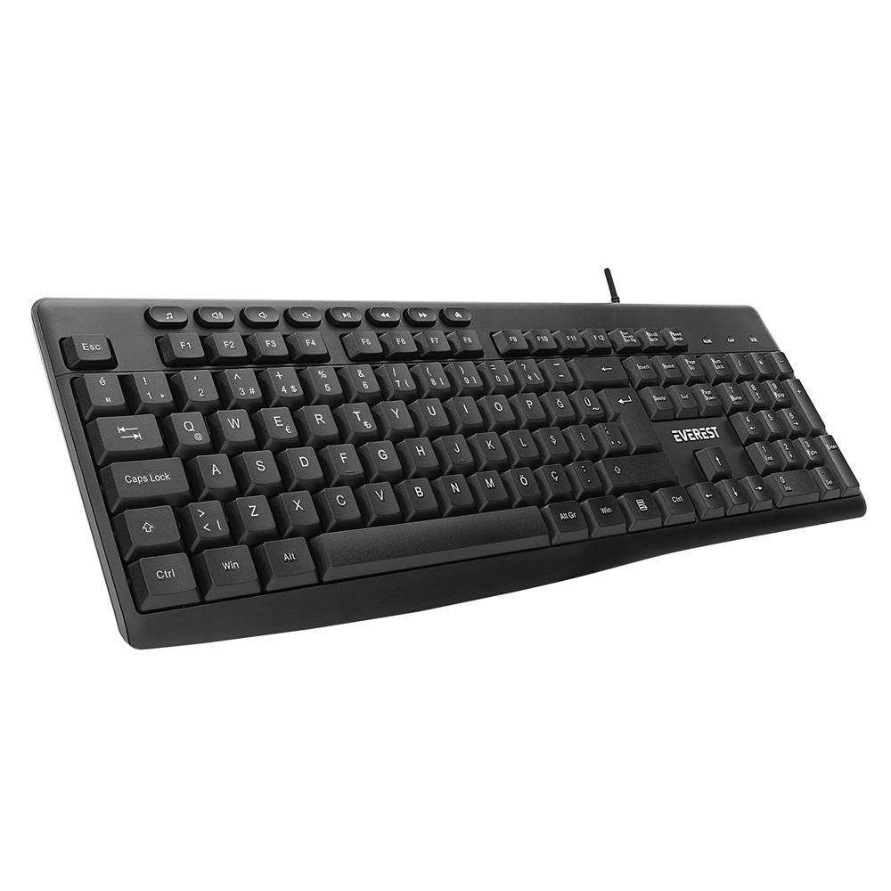 Everest KB-619 Siyah-Gri USB 2 Metre Bakır Kablolu Q Multimedia Klavye