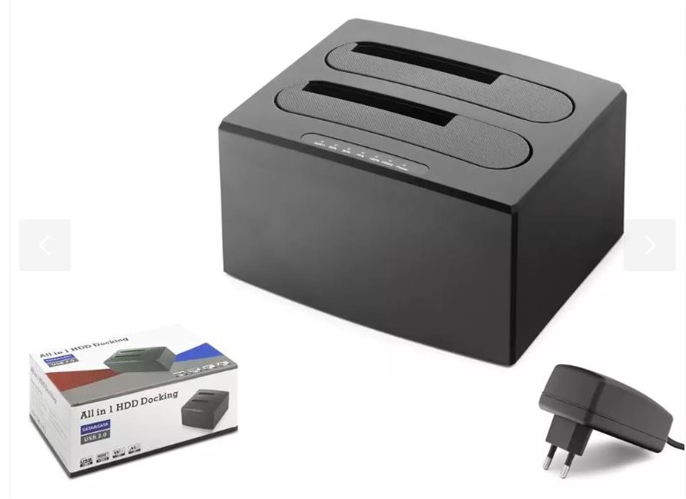 Hadron Hdx1791 All in One HDD Docking USB 3.0 SATA 2.5 & 3.5 HDD SSD Destekli 12V Adaptör Siya